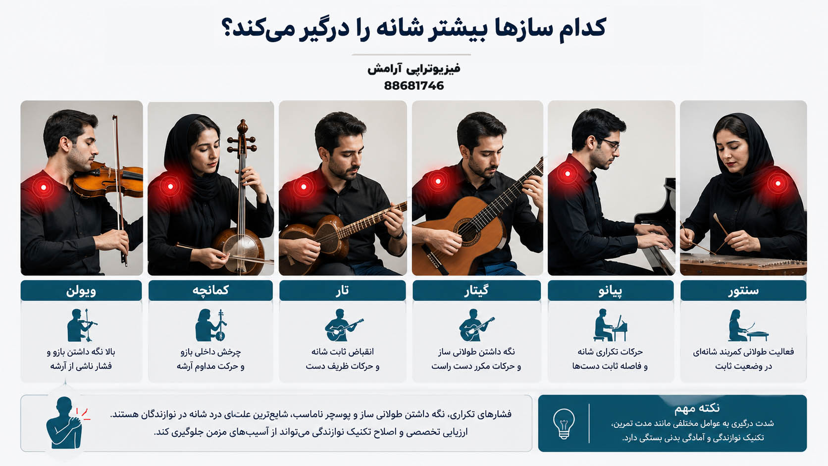 کدام سازها بیشتر شانه را درگیر میکنند